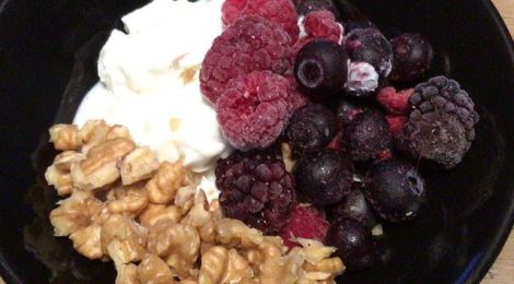 Kwark met roodfruit