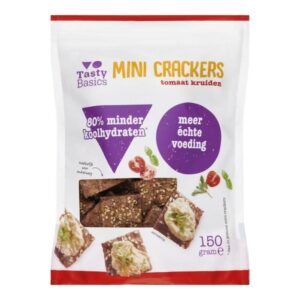 TastyBasics Mini crackers tomaat en kruiden (150 gr)