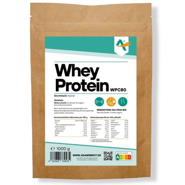 Adam's Brot Whey Protein WPC Naturel (1 kg)