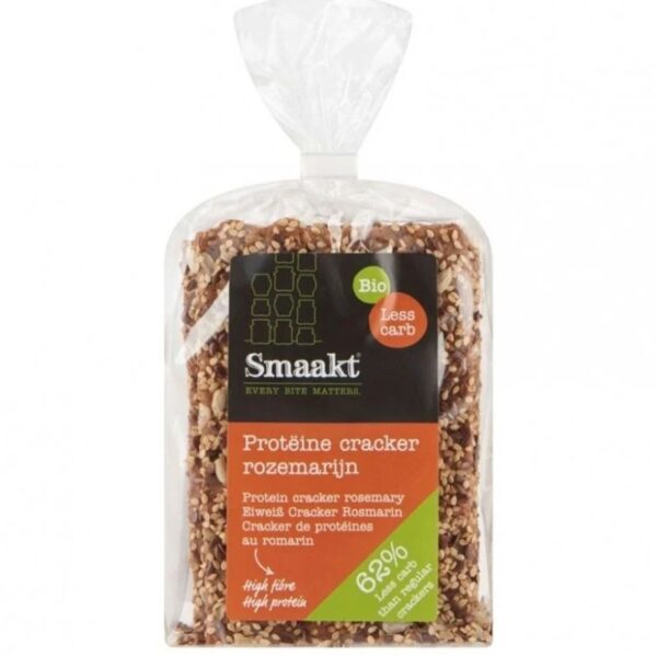 Smaakt Less Carb Bio Proteïne Crackers Rozemarijn (200 gr)