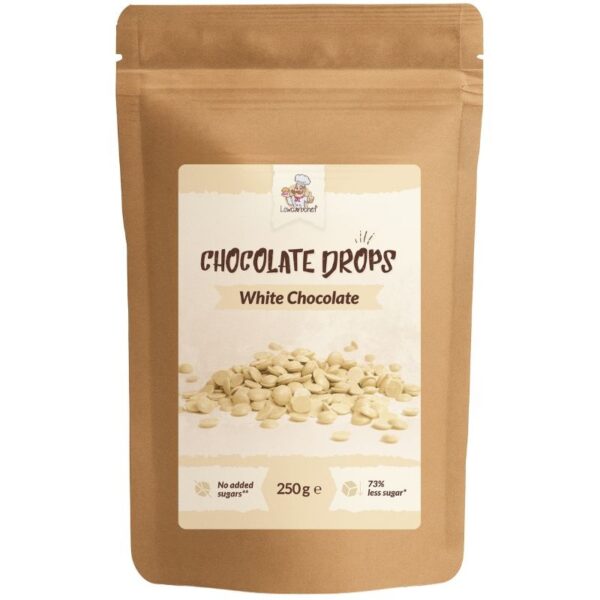 Lowcarbchef Mini Chocolade Druppels Wit (250 gr)
