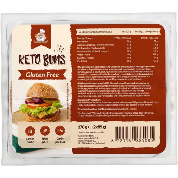 Lowcarbchef Keto Bolletjes, glutenvrij (2 stuks)